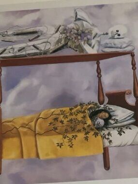 Frida Kahlo Painting, The Dream, Post Card, Collectible